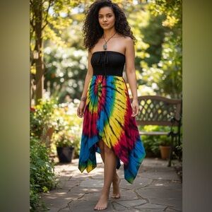 Sale! The soul love dress in rainbow tie dye